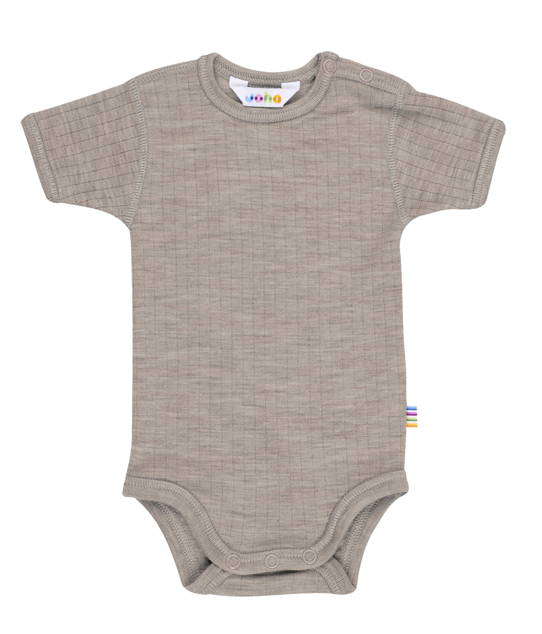 Joha - 100% wol korte mouw romper - Sesame Melange
