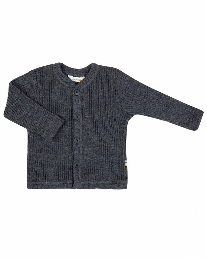 Joha - 100% wol Rib vest - Donker Grijs
