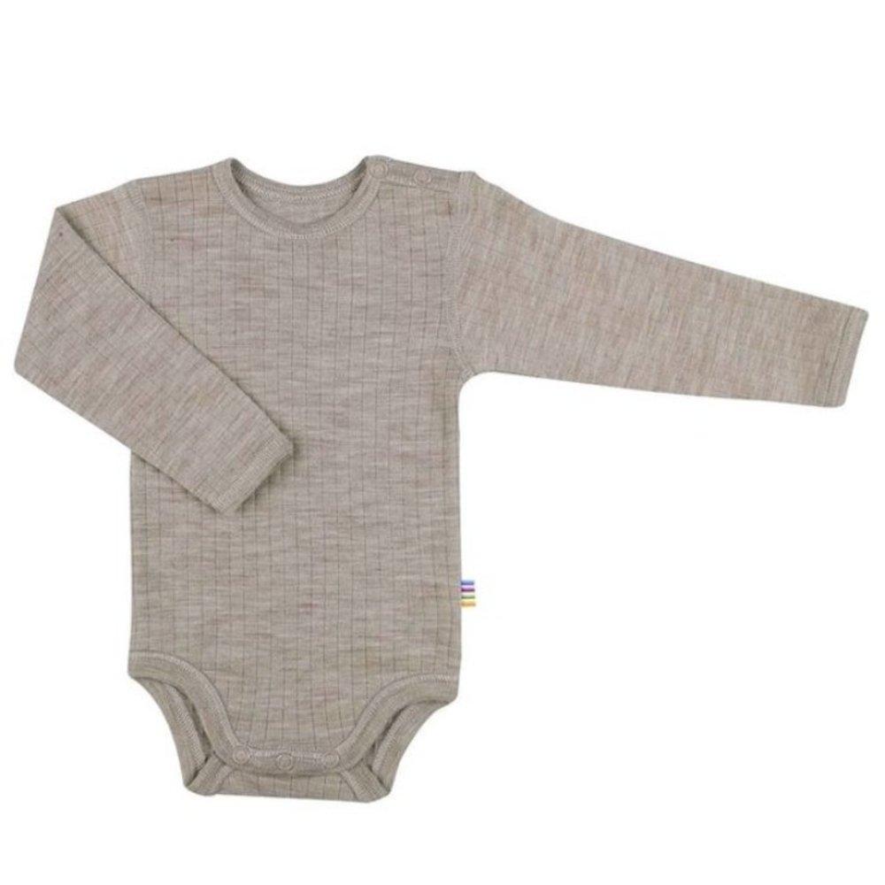 Joha - 100% wol romper met lange mouwen - Sesame