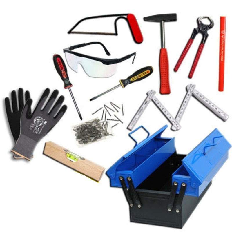 Gereedschapskist blauw met gereedschap - Kids at work