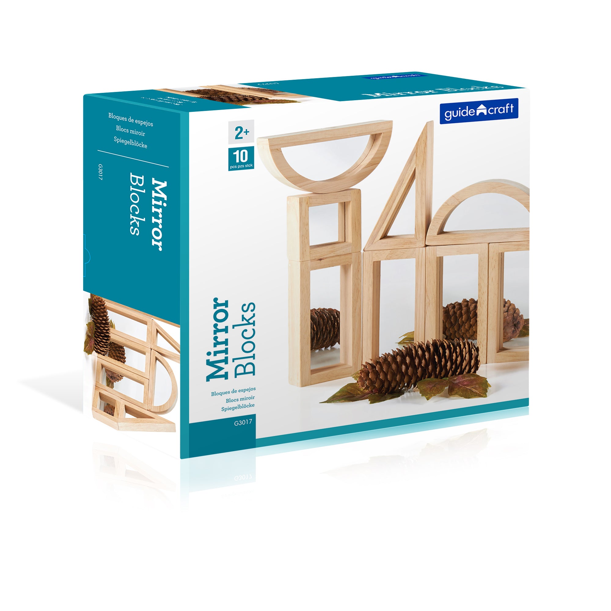 Guidecraft - 10 houten blokken met spiegelvenster