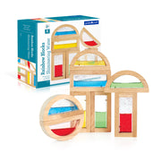 Guidecraft - 8 houten blokken gevuld met glinsterend water