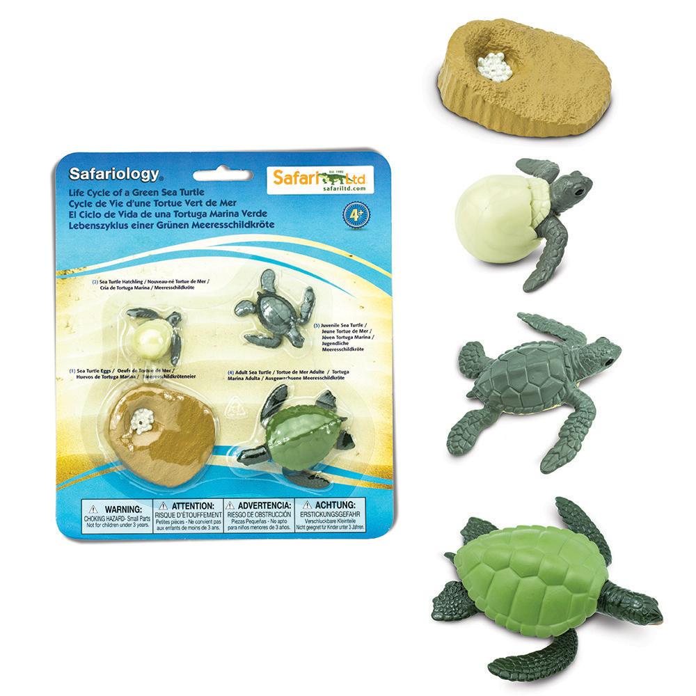 Speelfiguren Levenscyclus Zeeschildpad - Safari Ltd 4 stuks