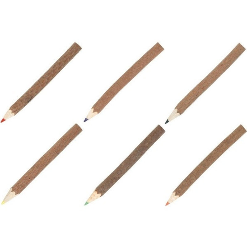 Houten potloden uit boomstam 17 cm (6 stuks) - Happy seven
