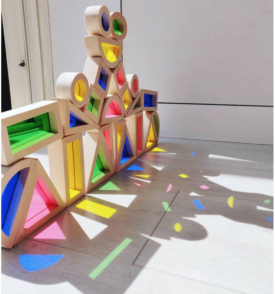 TickiT - 24 Regenboogblokken Hout