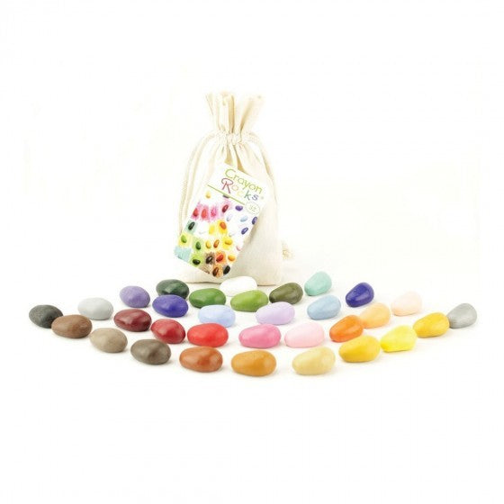Crayon Rocks - 32 kleuren in ecru katoenen zakje