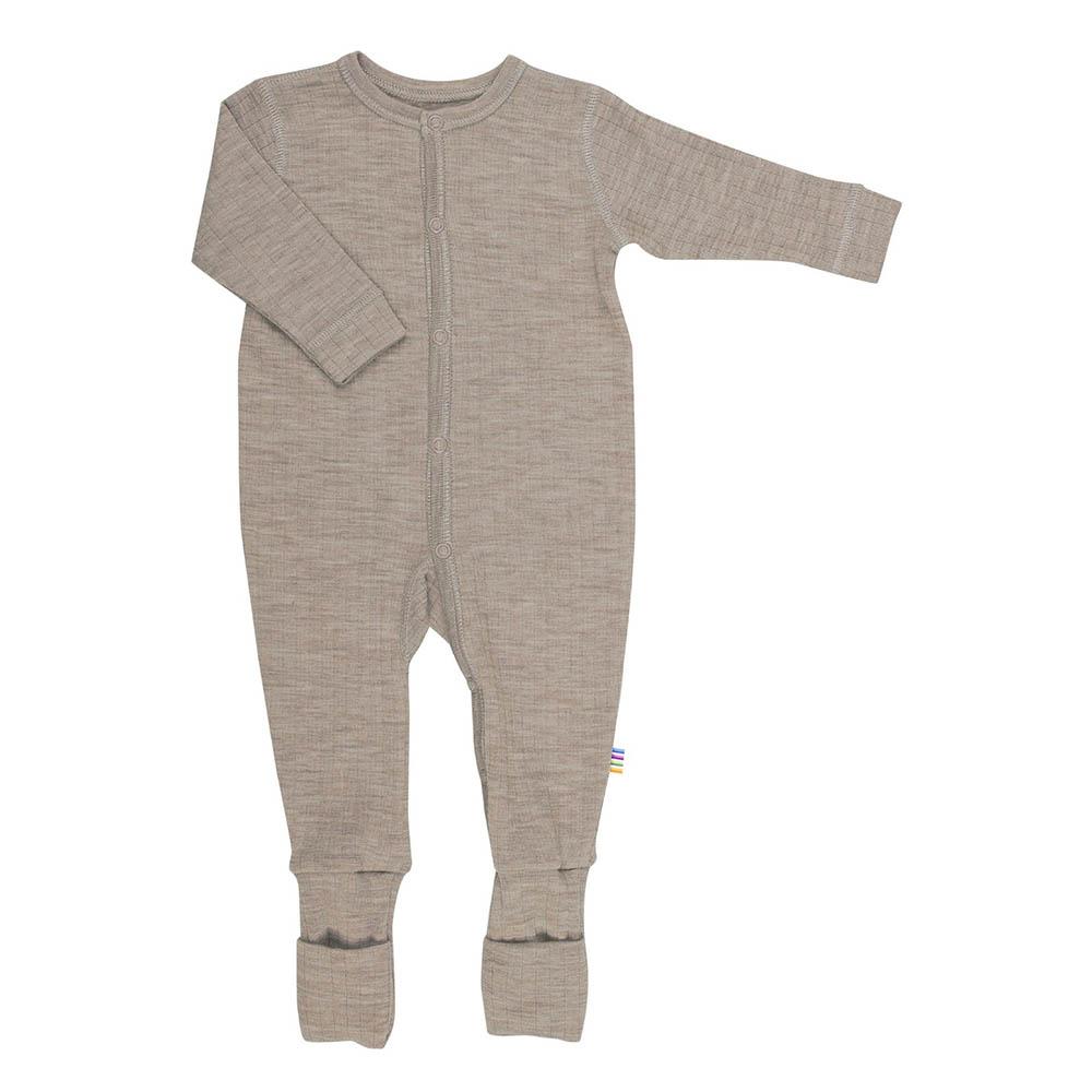 Joha - 100% wol Jumpsuit met omslag voetjes - Sesame Melange