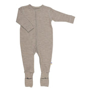 Joha - 100% wol Jumpsuit met omslag voetjes - Sesame Melange