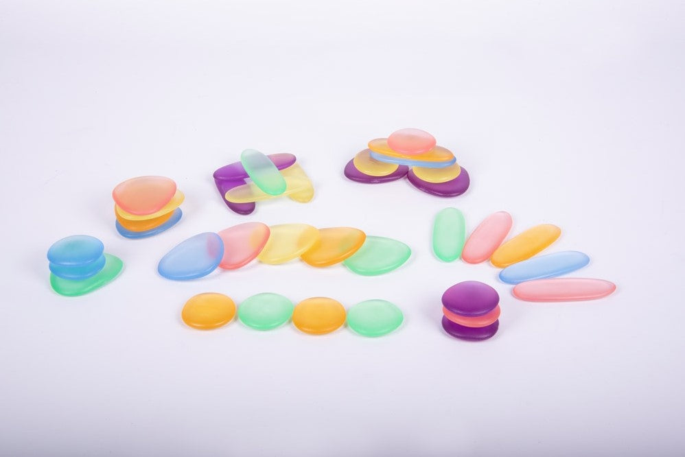 EDX - Regenboog kiezels (Rainbow Pebbles) doorzichtig (36 stuks)