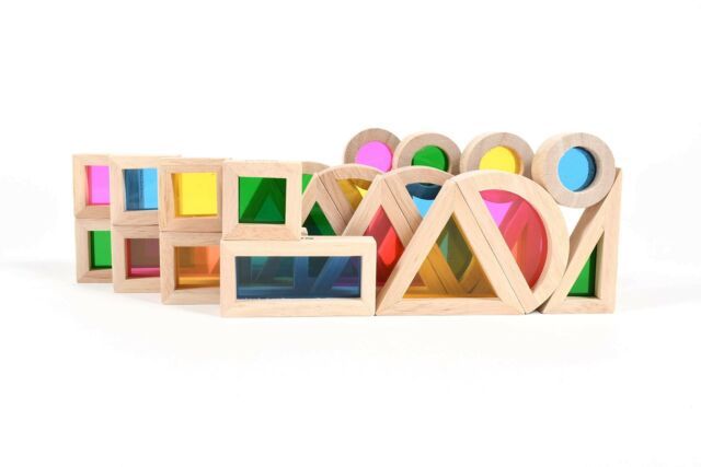 TickiT - 24 Regenboogblokken Hout