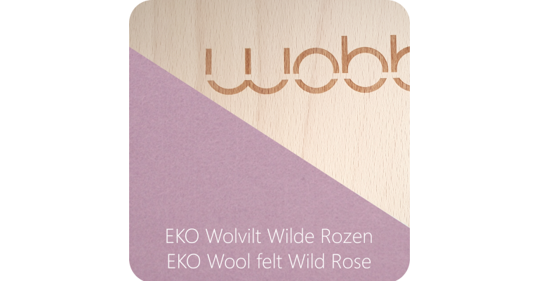 Wobbel XL - Blank gelakt - wilde rozen (roze)