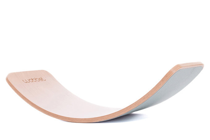 Wobbel Original - Blank gelakt met vilt - Baby Muis (lichtgrijs)