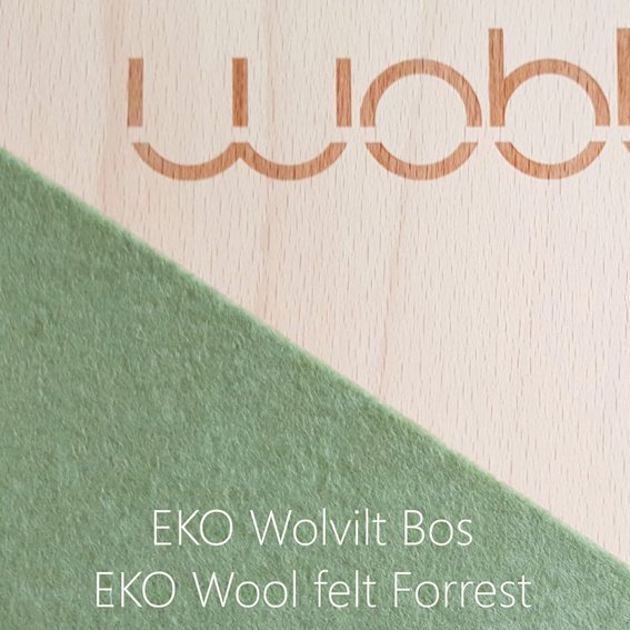 Wobbel Original - Blank gelakt met vilt - bos (groen)