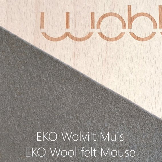 Wobbel Original - Blank gelakt met vilt - muis grijs