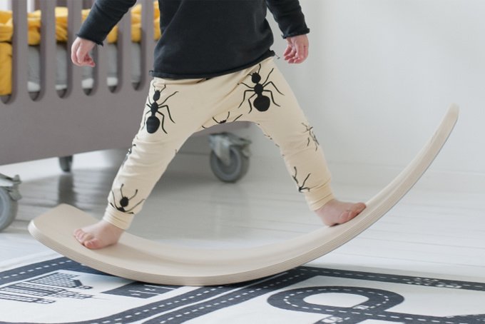 Wobbel Original - Blank gelakt met vilt - Wilde Rozen